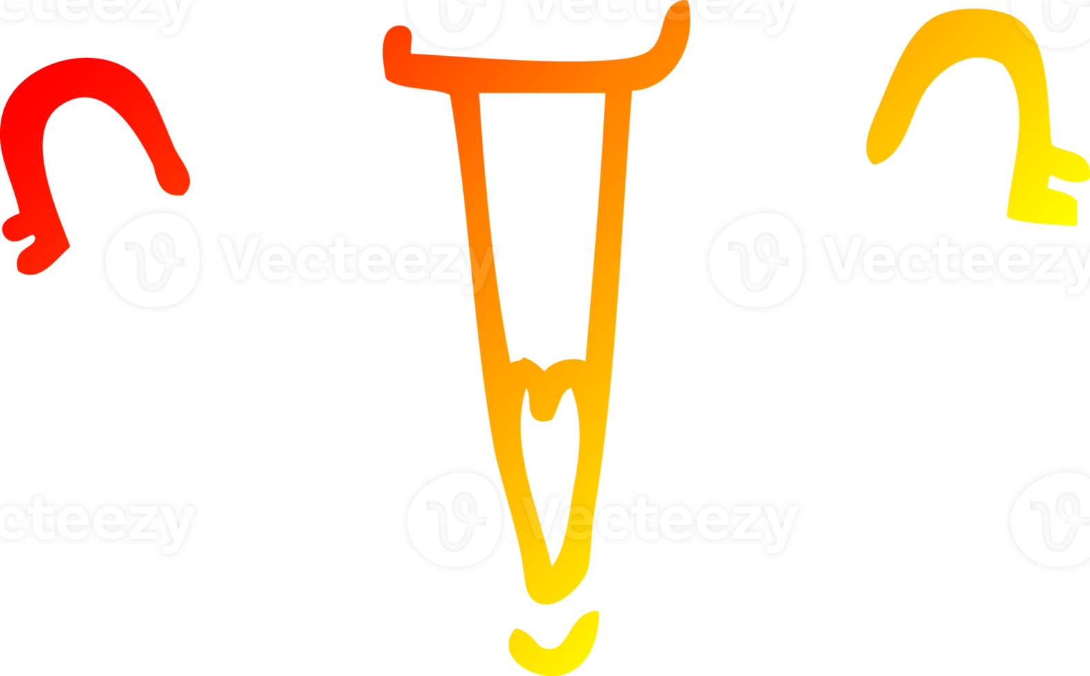 warm gradient line drawing of a cute cartoon face png