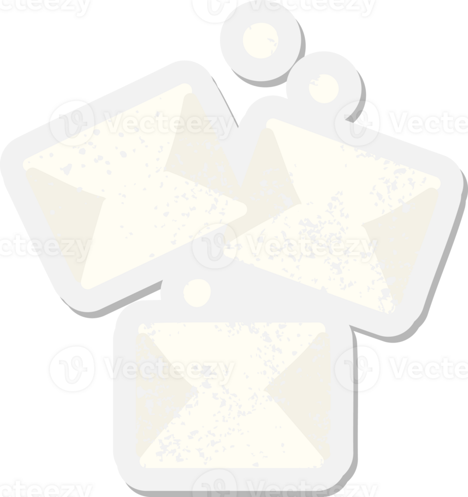 set of sealed envelopes grunge sticker png