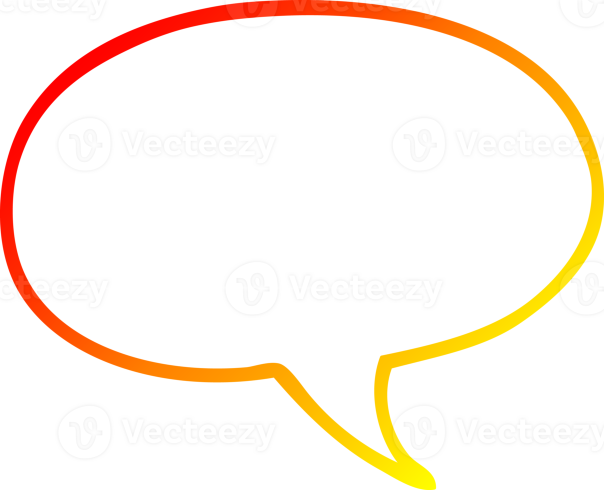 warm gradient line drawing of a cartoon speech bubble png