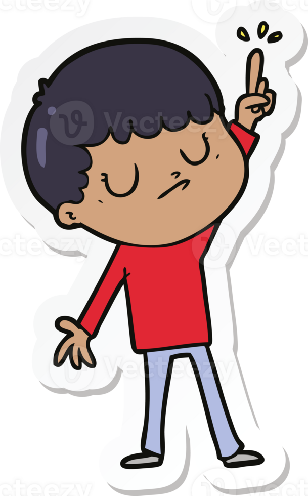 sticker of a cartoon grumpy boy png
