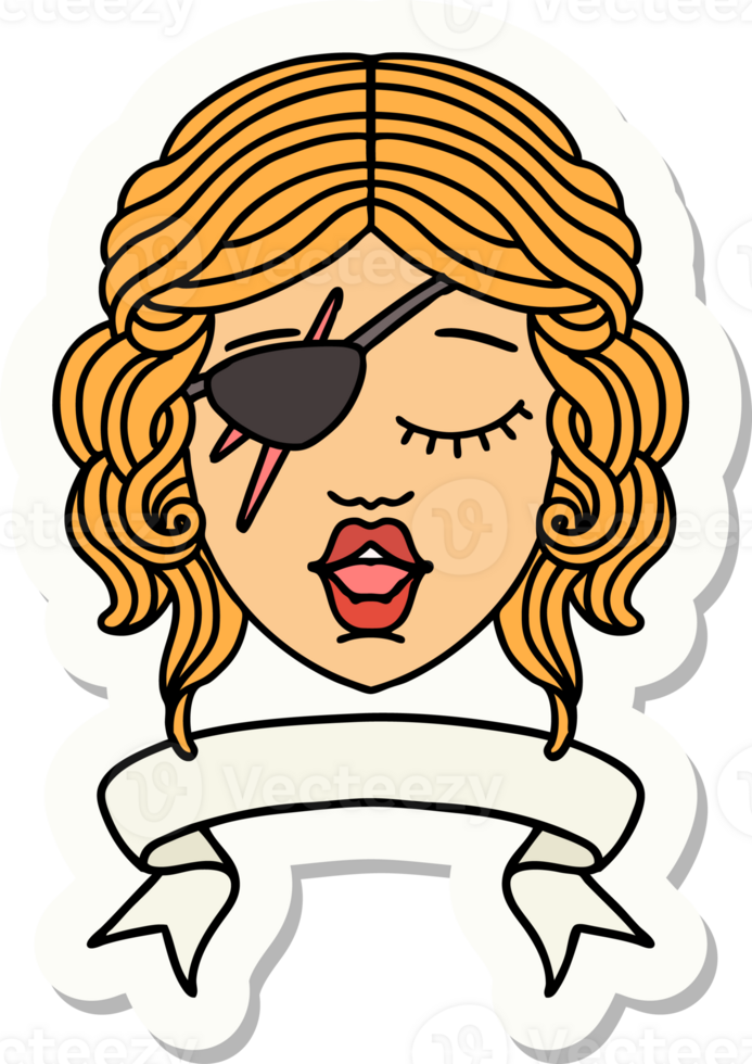 sticker of a human rogue character with banner png