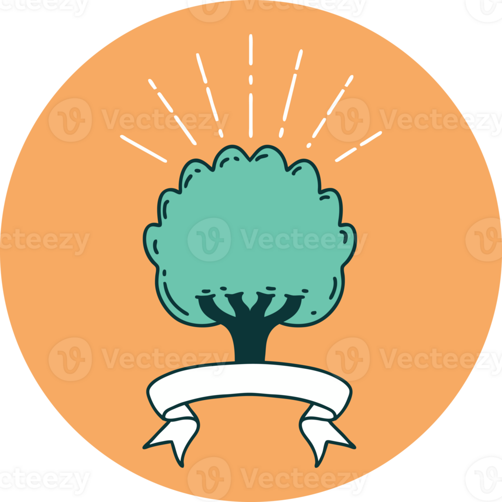 icon of a tattoo style tree png