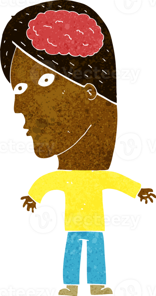 cartoon man with brain symbol png