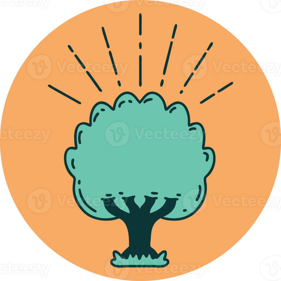 icon of a tattoo style tree png