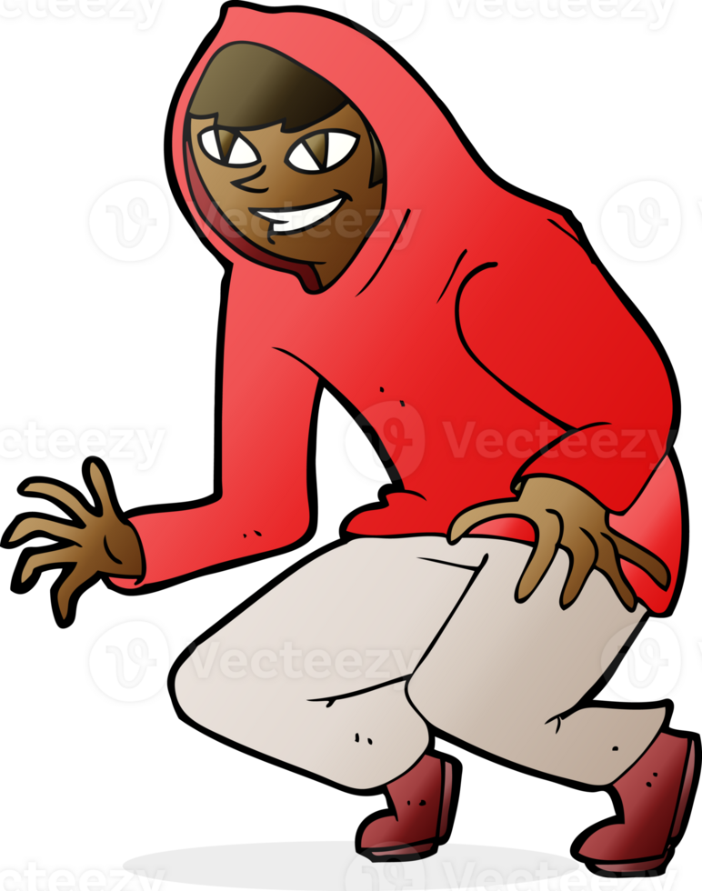 cartoon mischievous boy in hooded top png
