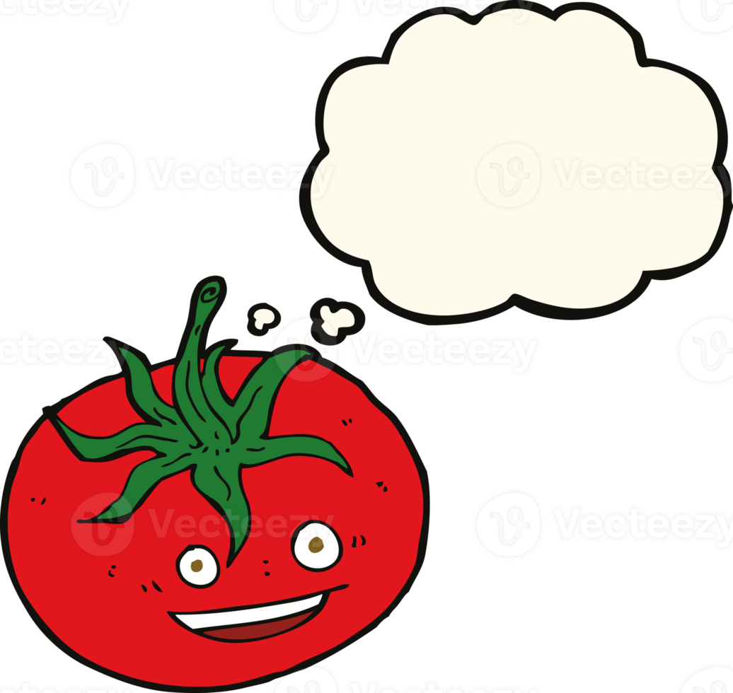 cartoon tomato with thought bubble png
