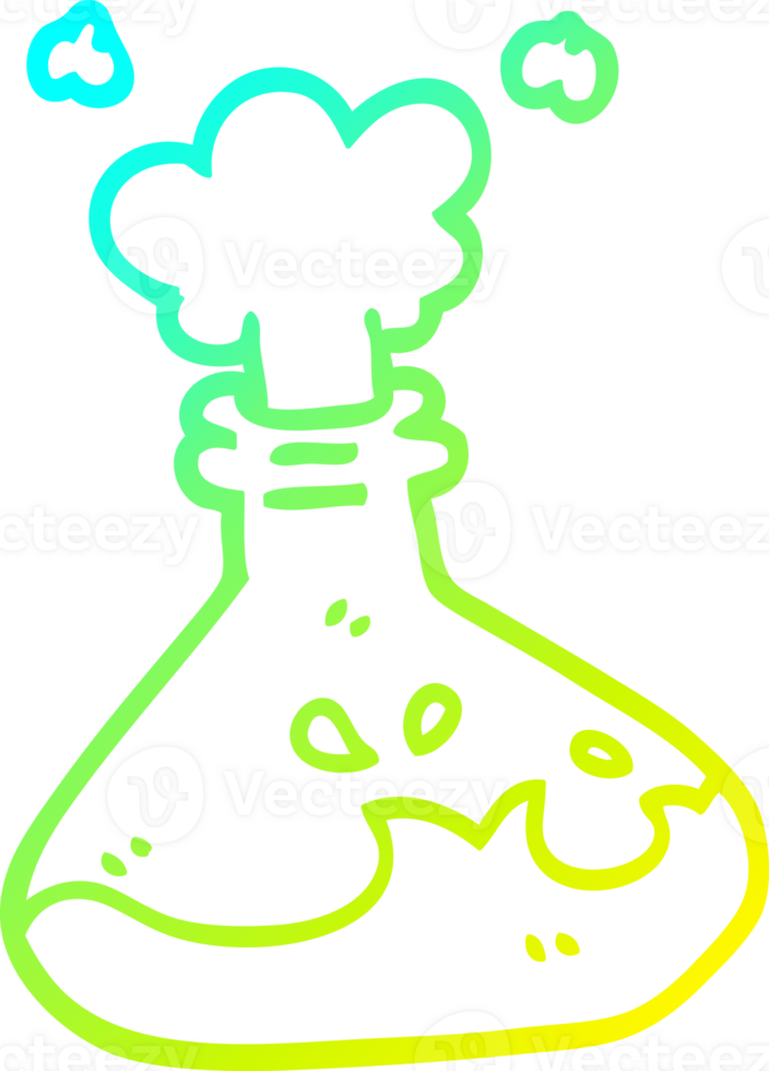 cold gradient line drawing of a cartoon chemical bottles png
