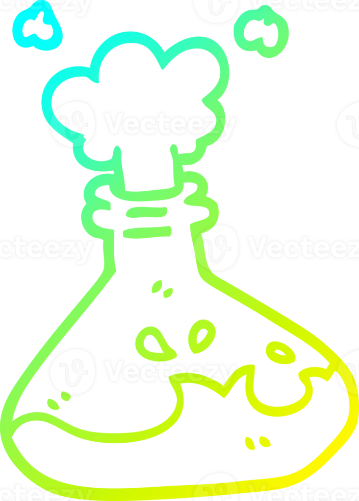 frío degradado línea dibujo de un dibujos animados químico botellas png