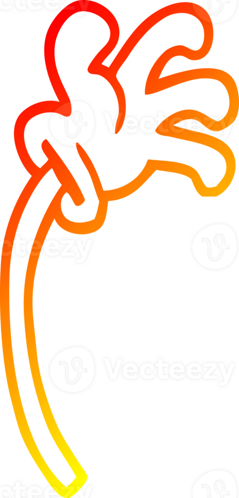 warm gradient line drawing of a cartoon hand gesture png