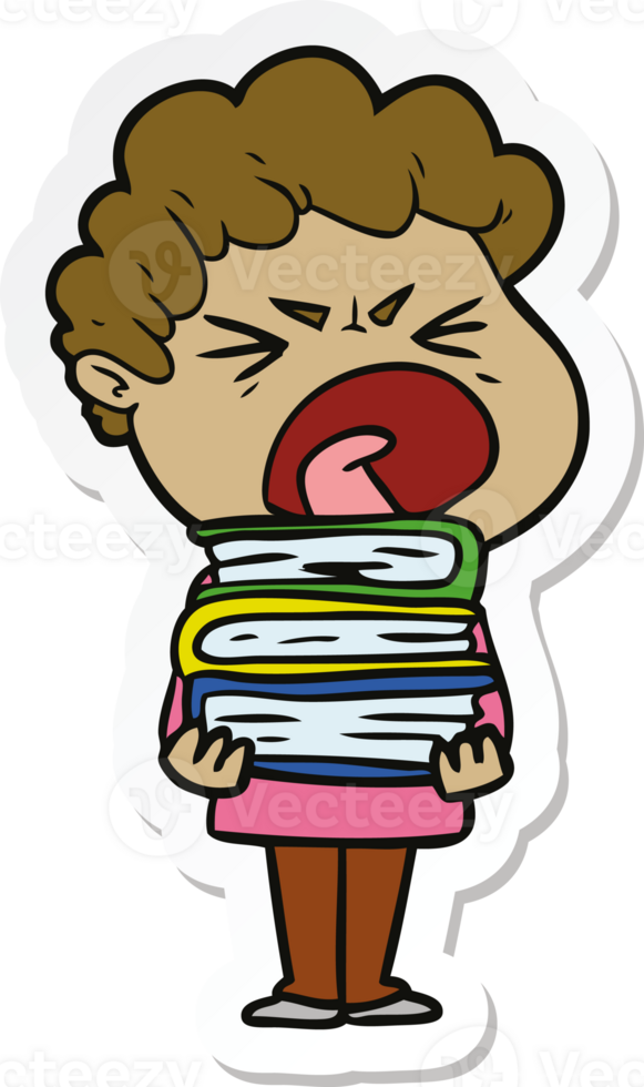 sticker of a cartoon furious man png