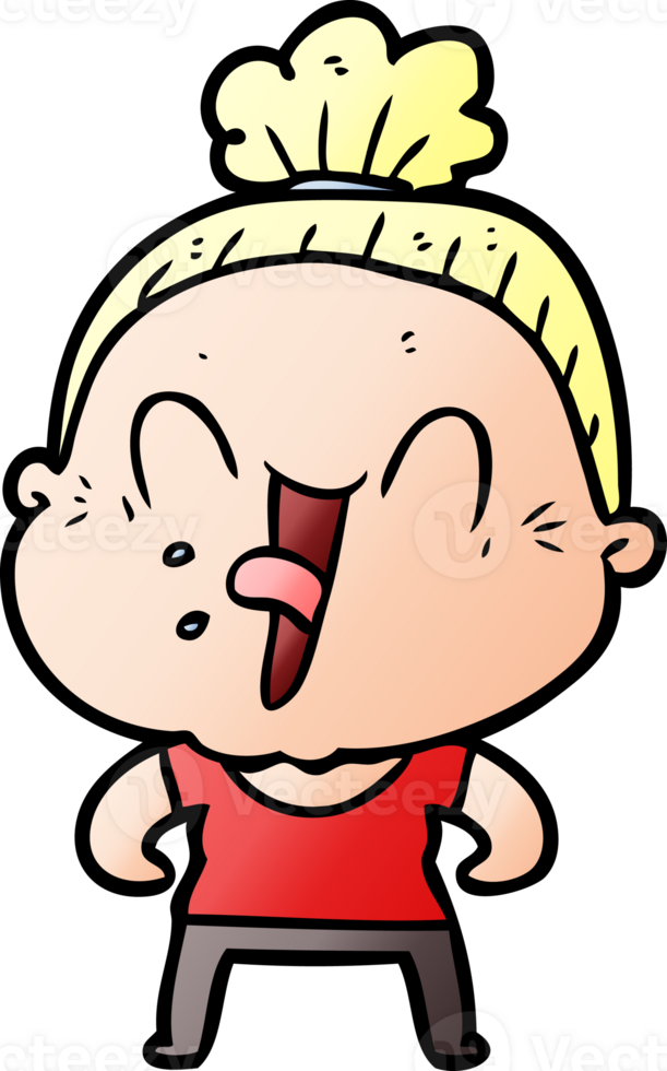 cartoon happy old woman png