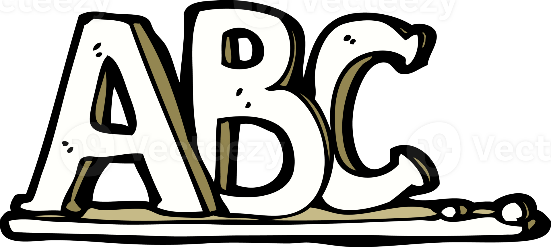 letras de desenho animado abc png