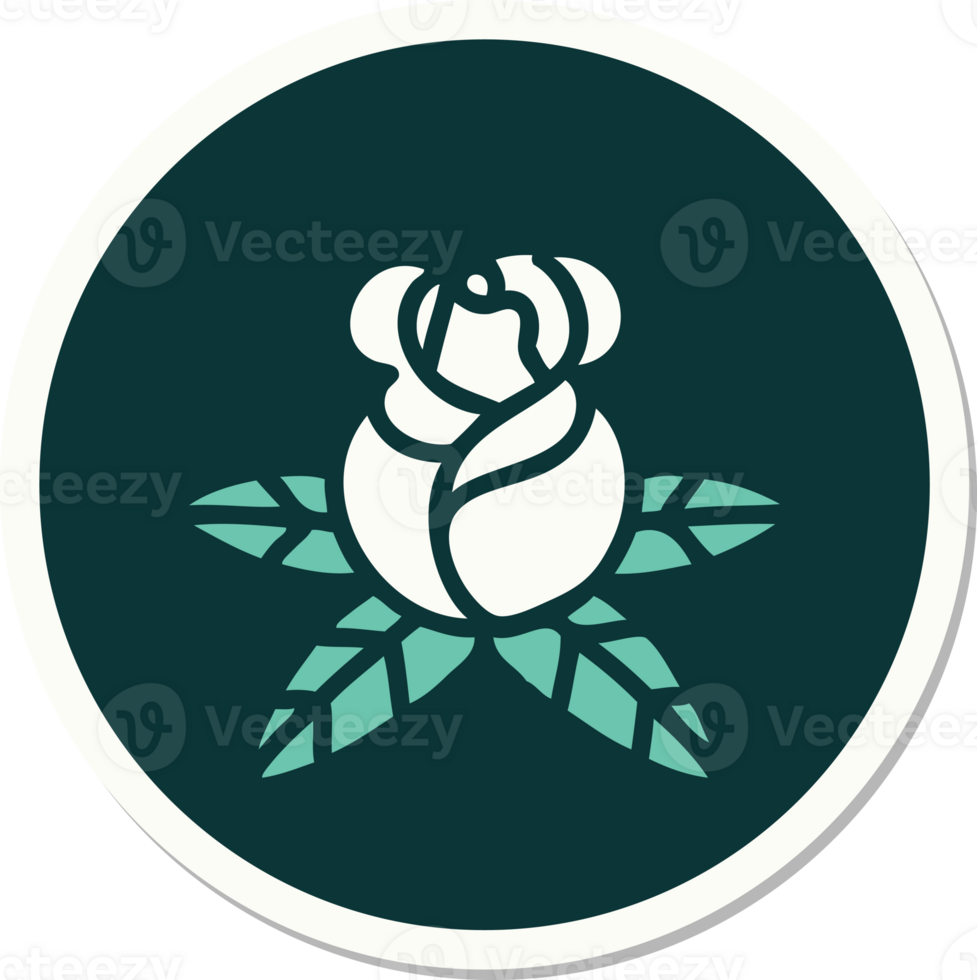sticker of tattoo in traditional style of a single rose png