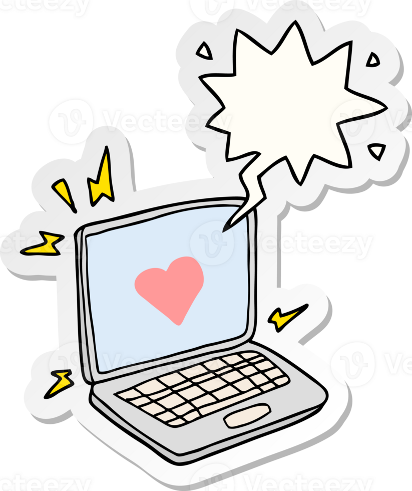 internet dating cartoon  with speech bubble sticker png