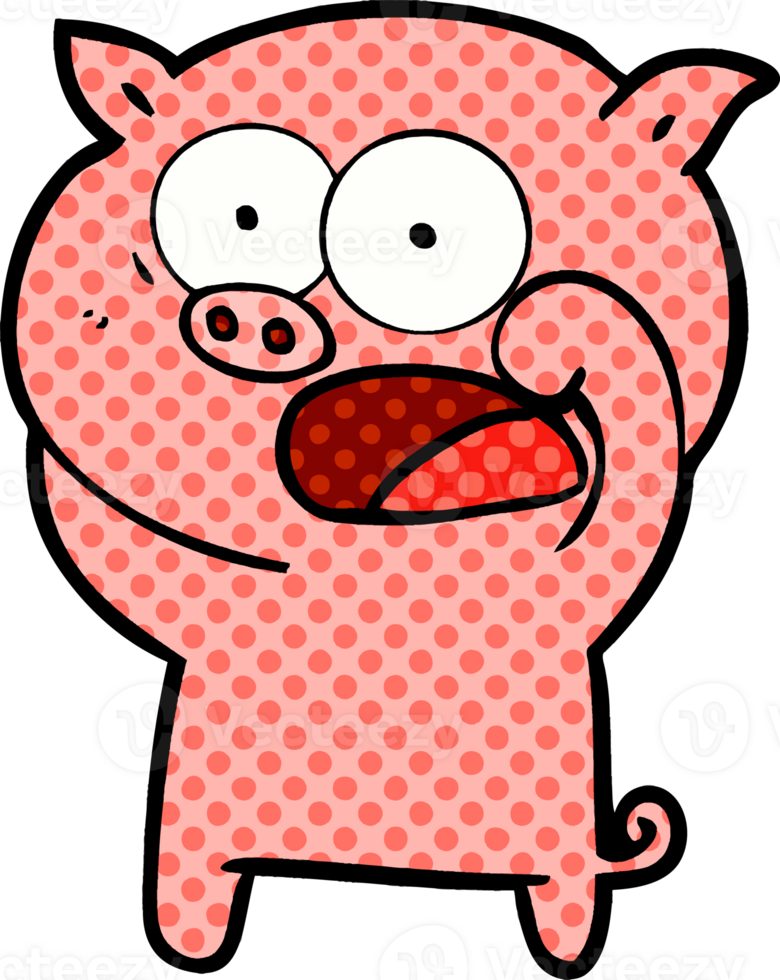 cartoon pig shouting png