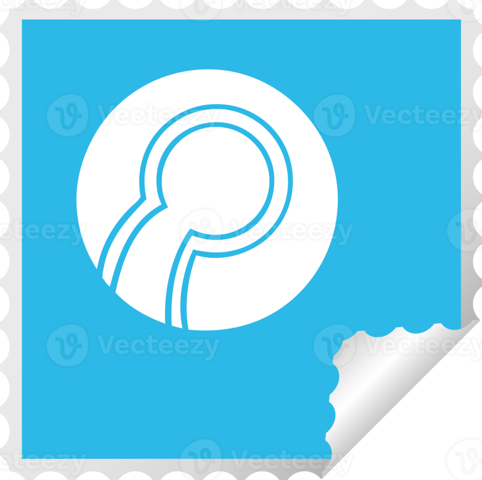 square peeling sticker cartoon of a bowl ball png