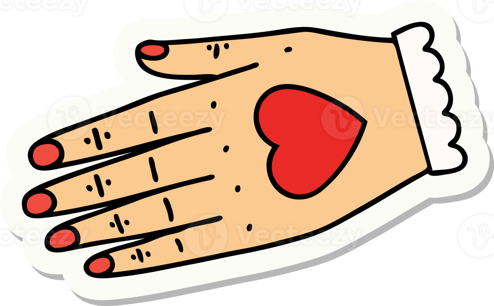 sticker of tattoo in traditional style of a hand png