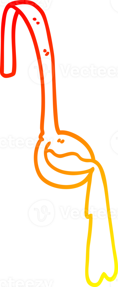 warm gradient line drawing of a cartoon ladle of food png