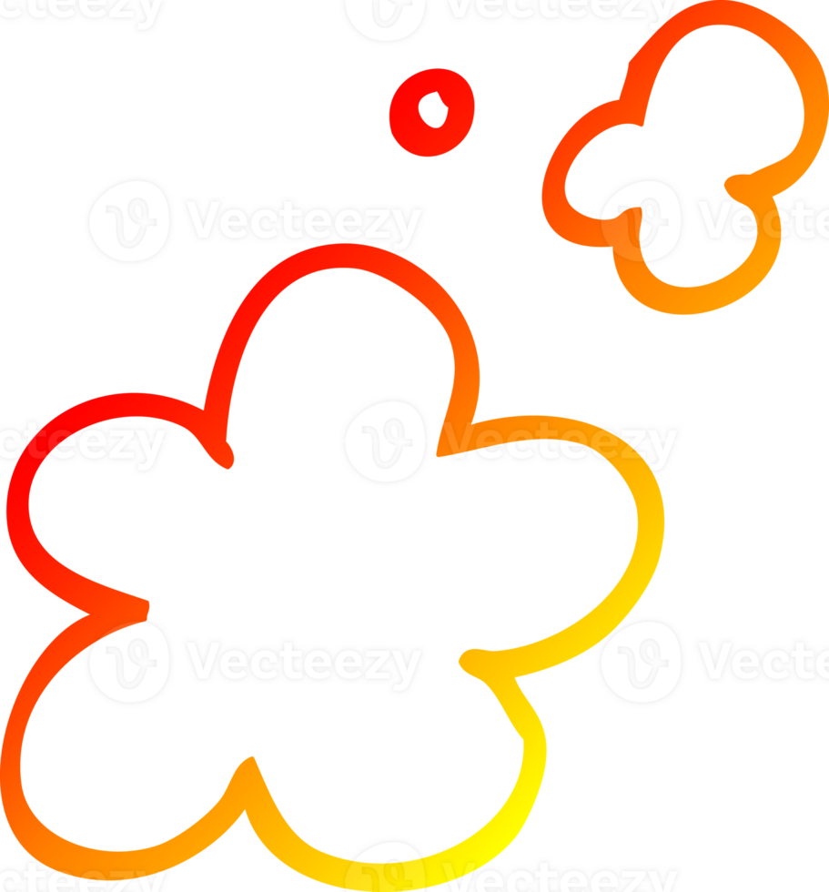 warm helling lijn tekening van een tekenfilm rook wolken png