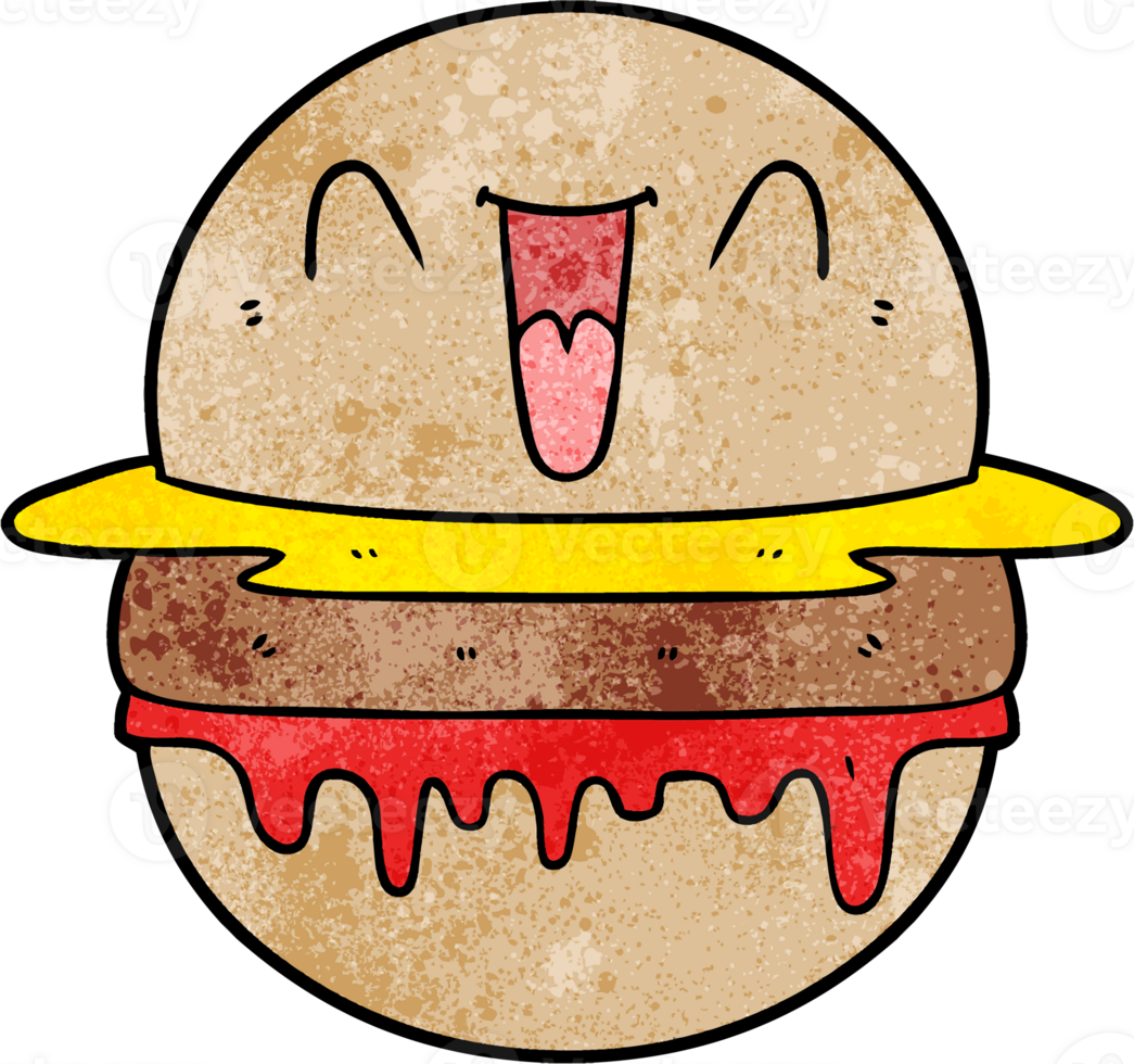 cartoon happy burger png