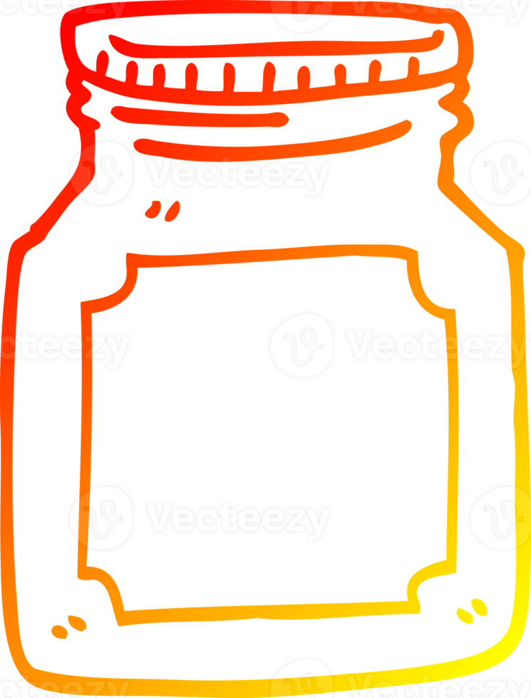 warm gradient line drawing of a cartoon empty jar png
