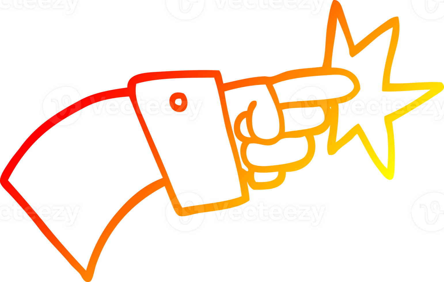 warm gradient line drawing of a cartoon pointing hand icon png
