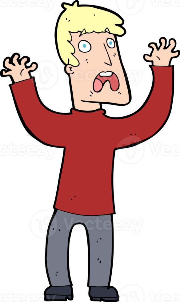 cartoon frightened man png