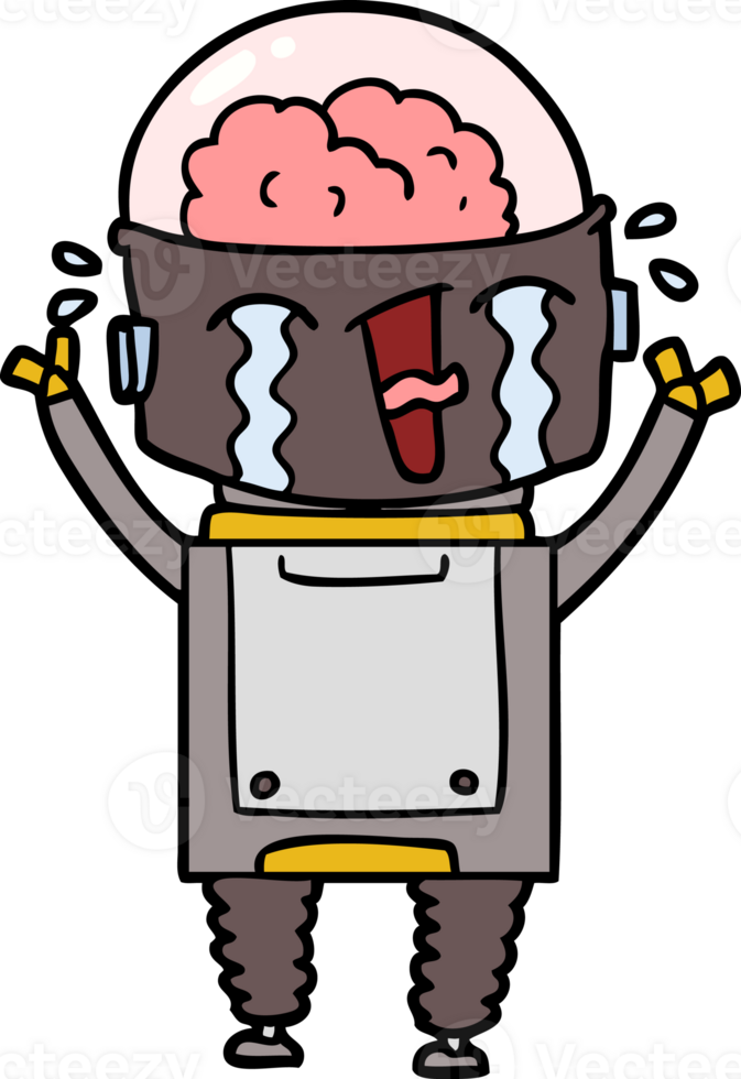 cartoon crying robot png