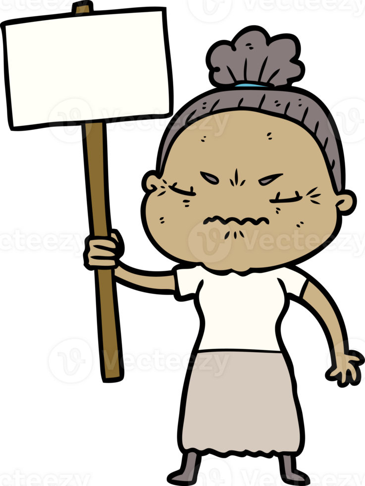cartoon annoyed old lady png
