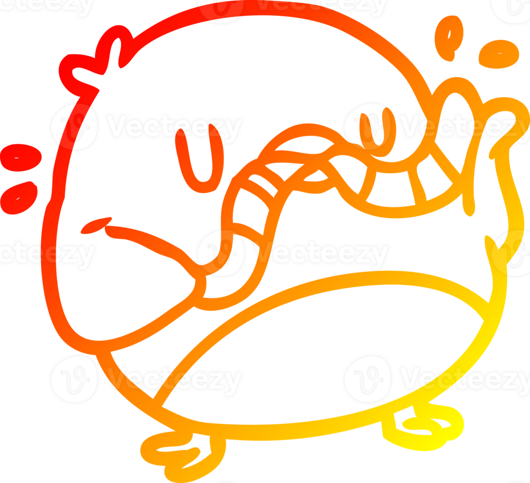 warm gradient line drawing of a bird eating worm png