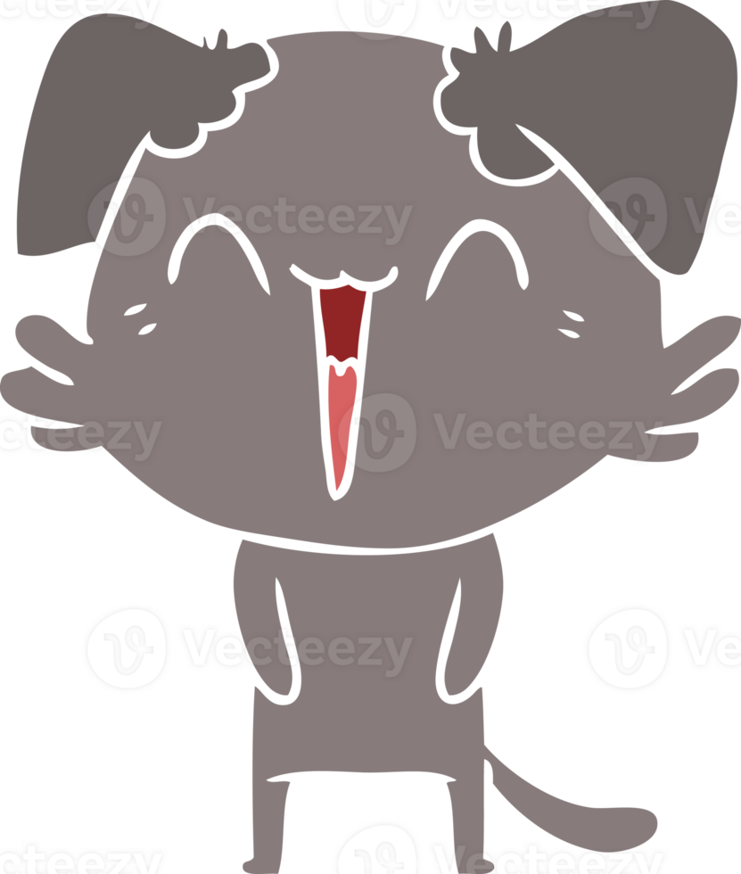happy little dog flat color style cartoon png