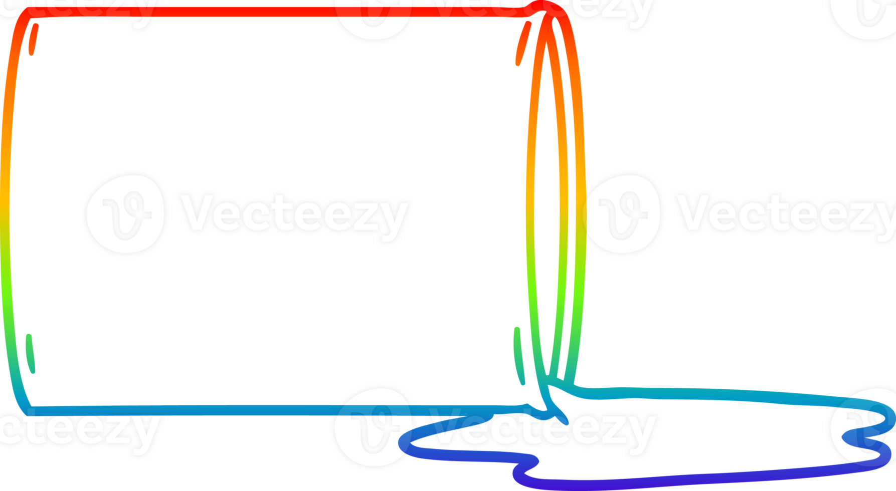 rainbow gradient line drawing of a cartoon toxic waste png
