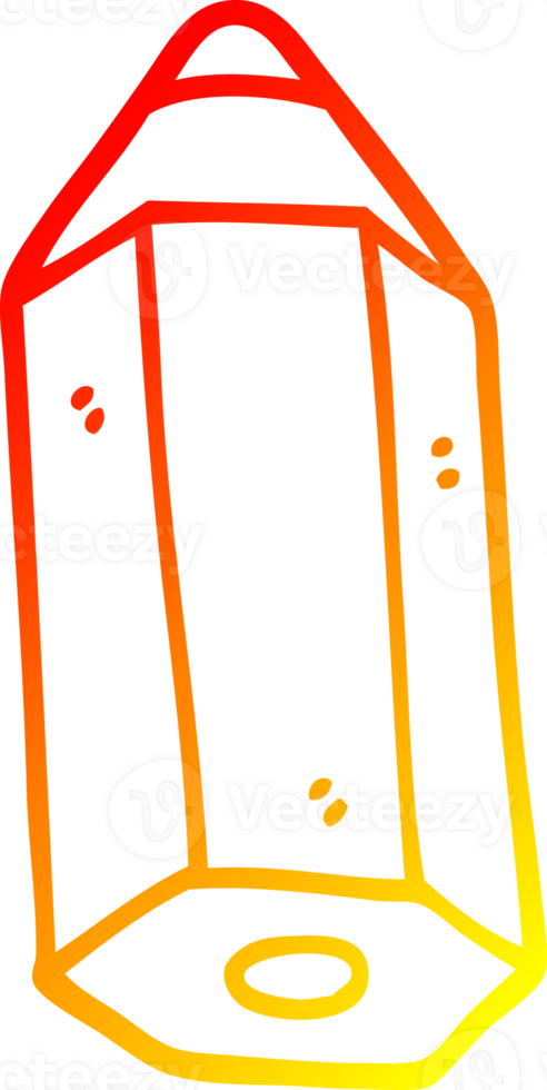 warm gradient line drawing of a cartoon pencil png