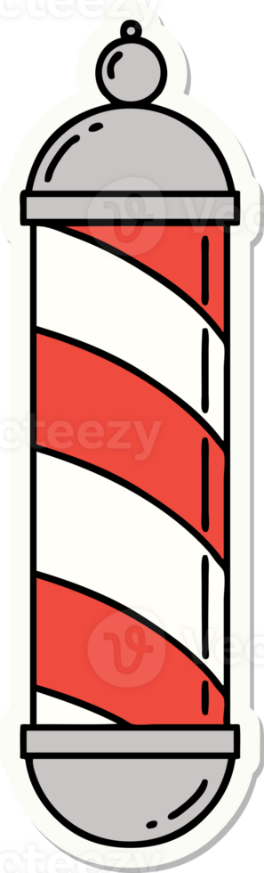 sticker of tattoo in traditional style of a barbers pole png
