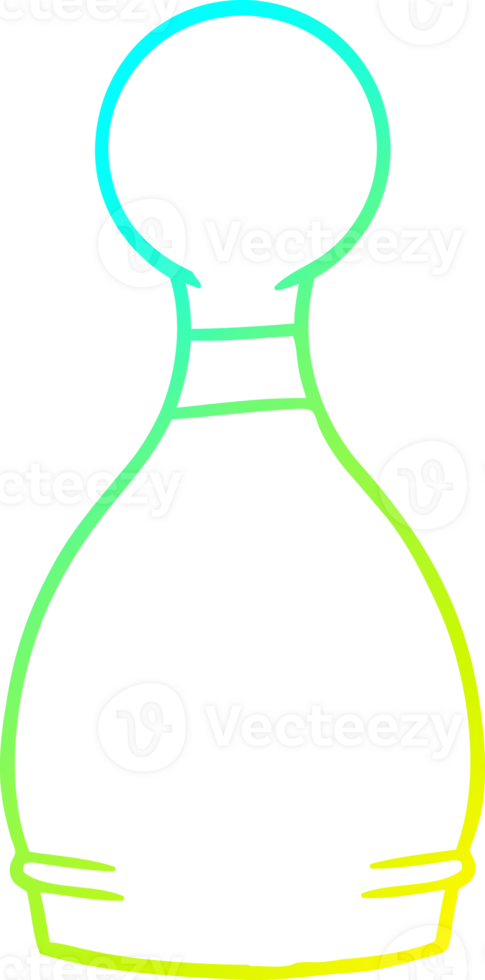 cold gradient line drawing cartoon bowling pin png
