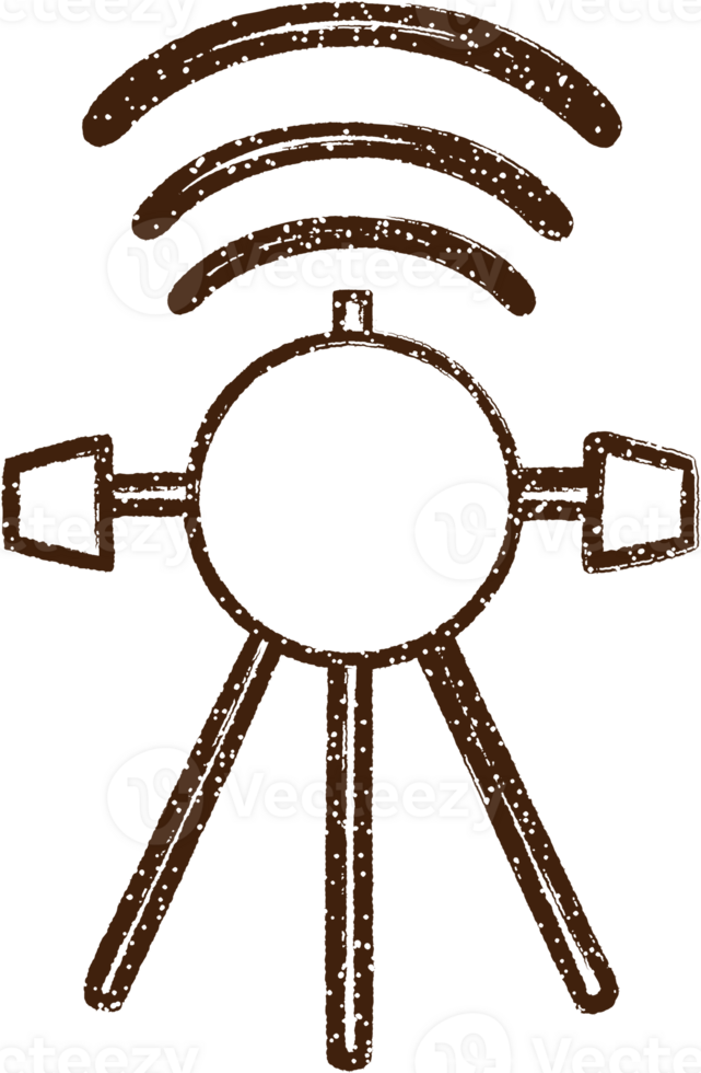 satelliet houtskool tekening png