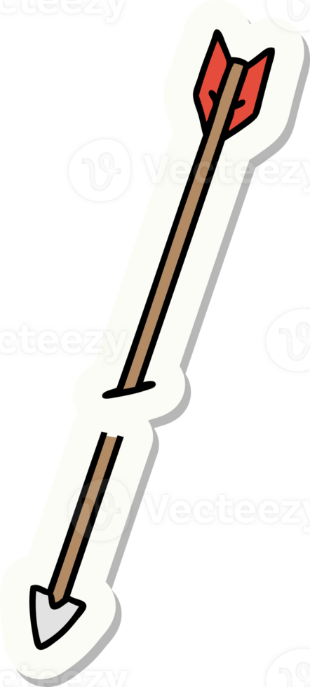 tatuering stil klistermärke av ett pil png