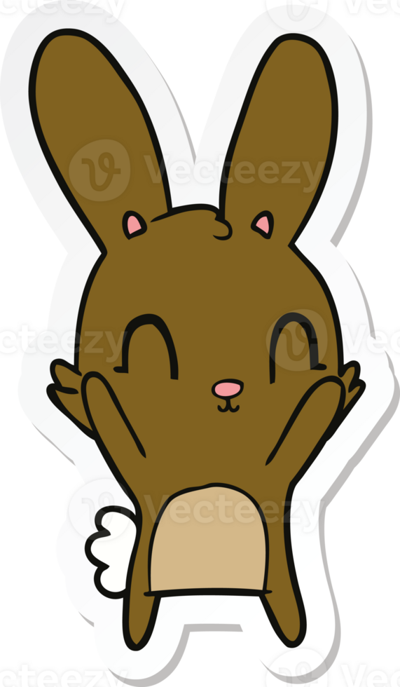 sticker of a cute cartoon rabbit png