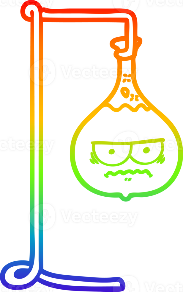 rainbow gradient line drawing angry cartoon science experiment png