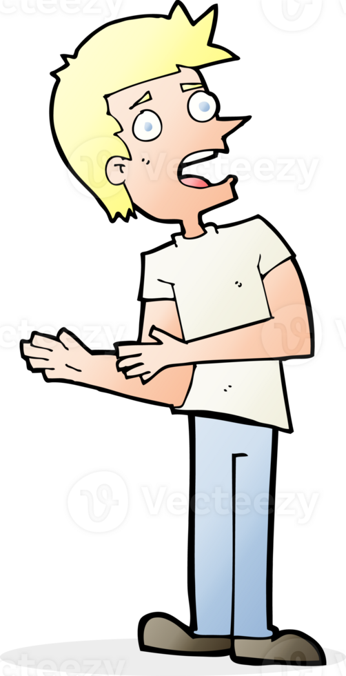 cartoon man making excuses png