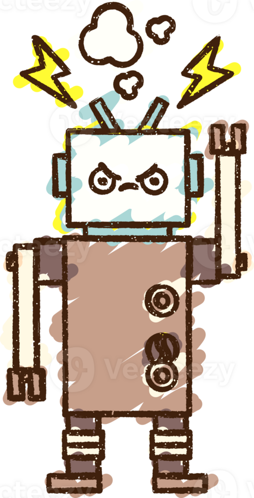 Waving Robot Chalk Drawing png