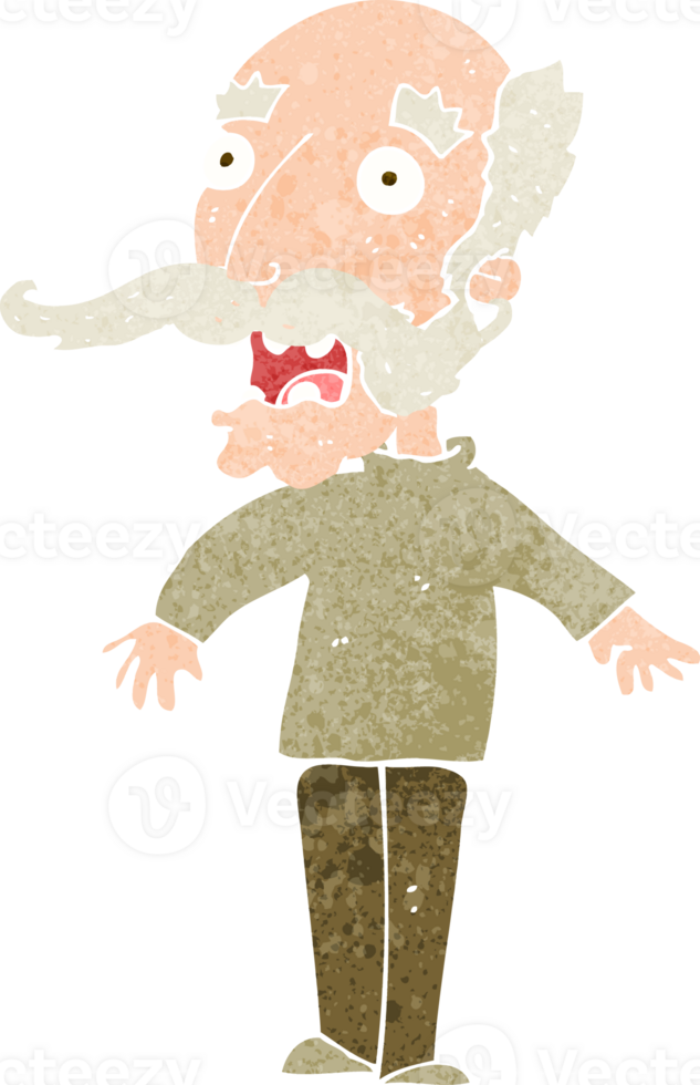 cartoon old man gasping in surprise png