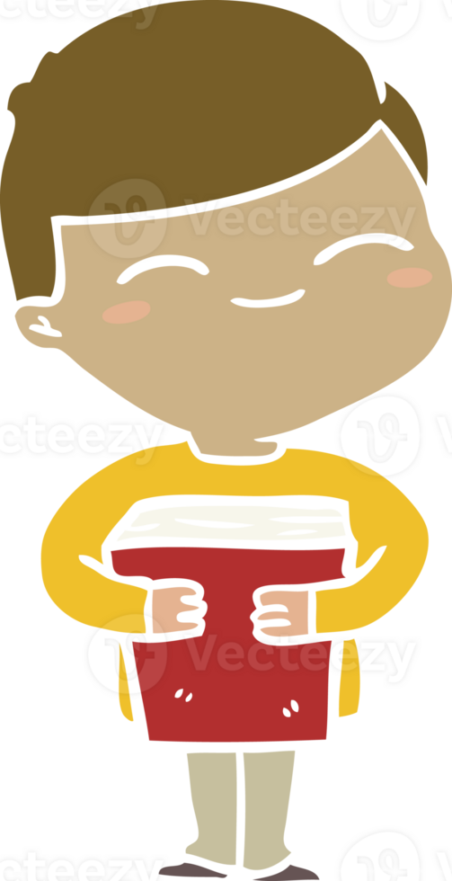 flat color style cartoon smiling boy png