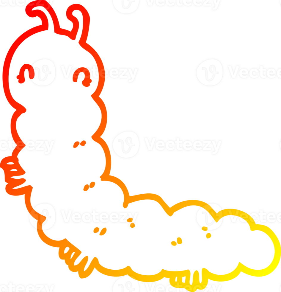 warm gradient line drawing cartoon caterpillar png