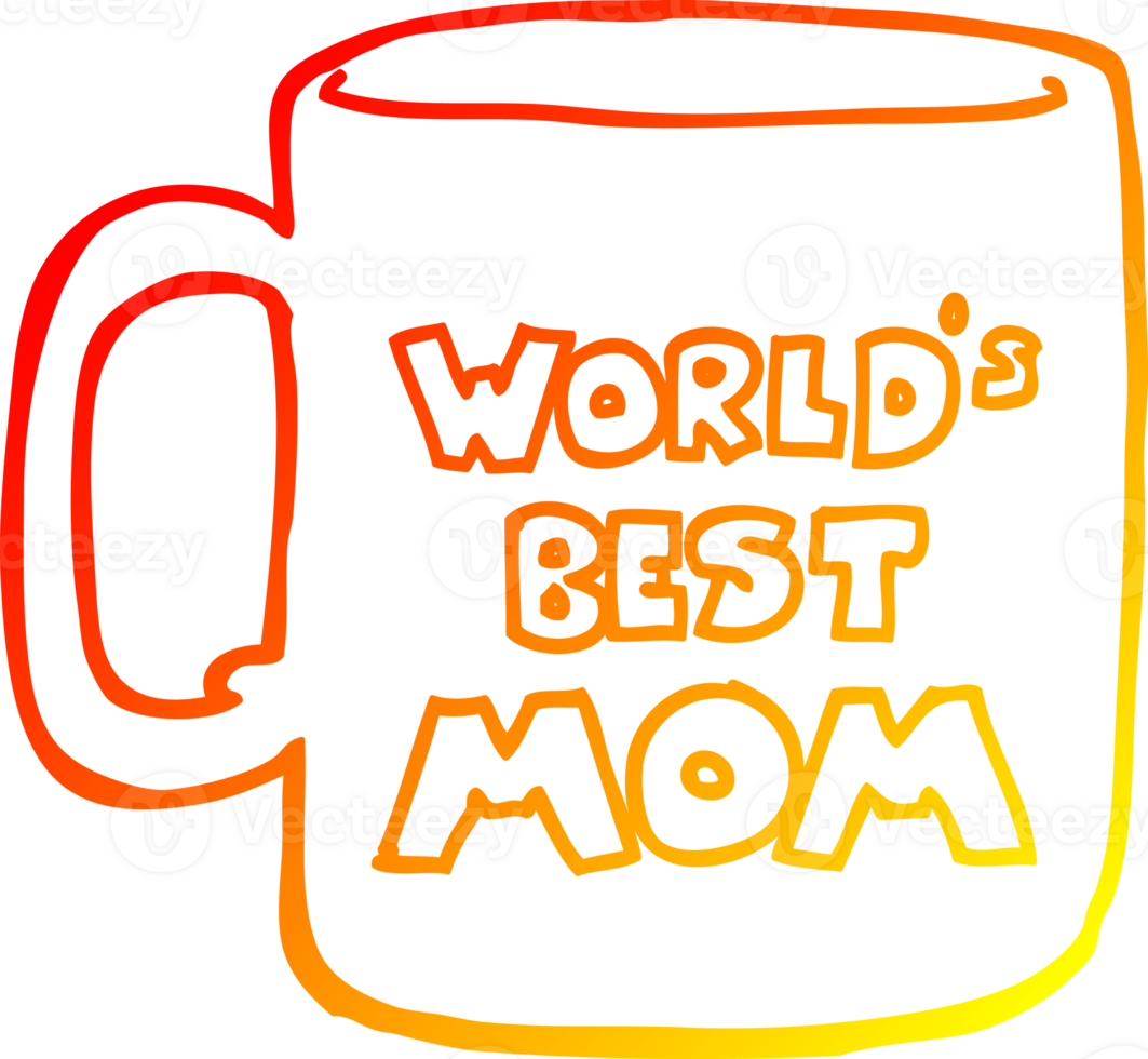 warm gradient line drawing worlds best mom mug png