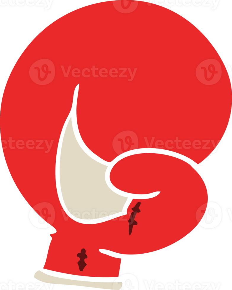 boxing glove flat color style cartoon png