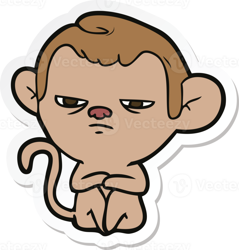 sticker of a cartoon monkey png