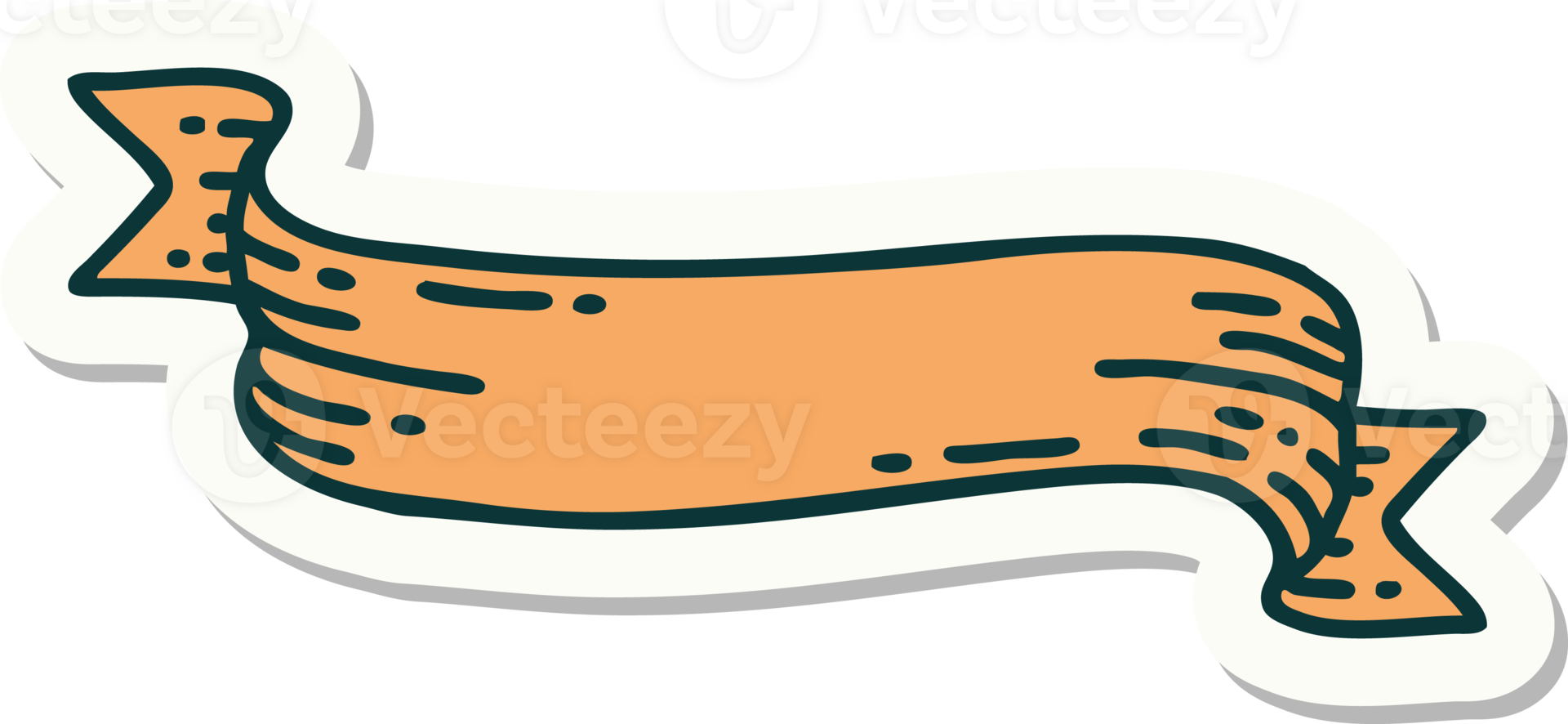 tattoo style sticker of a banner png