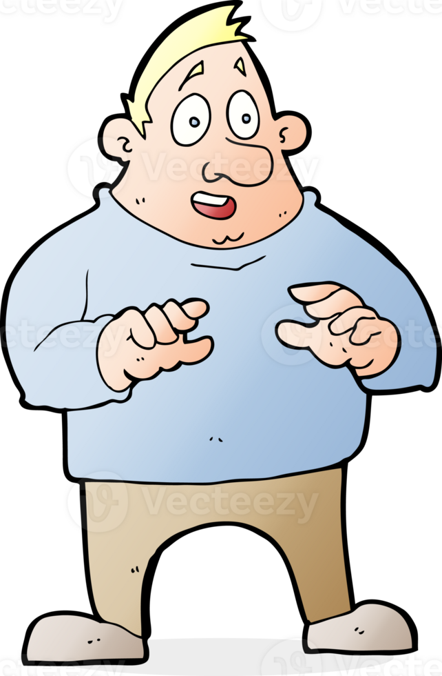 cartoon excited overweight man png