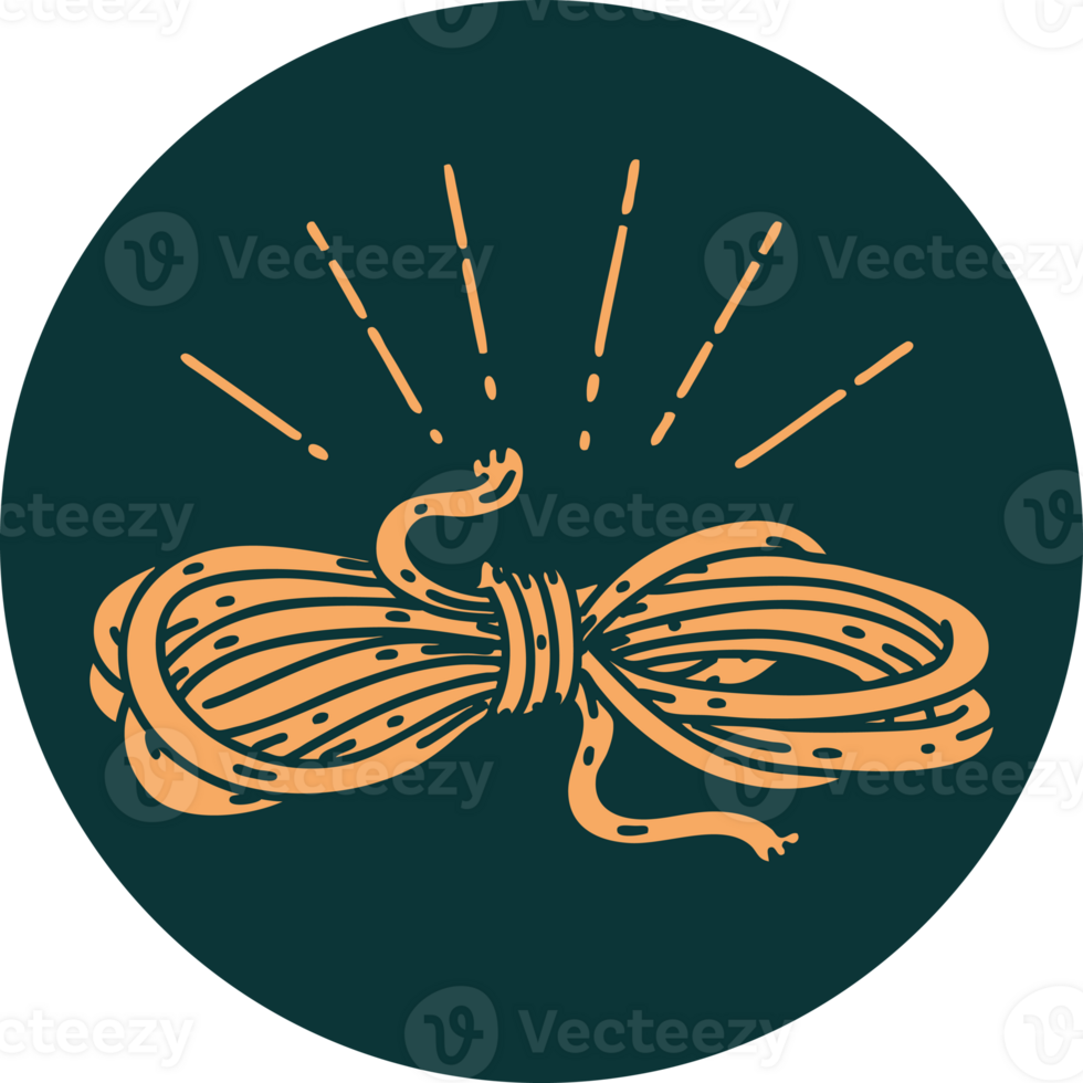 icon of tattoo style wound rope png